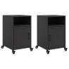 Mesas de cabeceira 2 pcs 36x39x59 cm aço preto 2