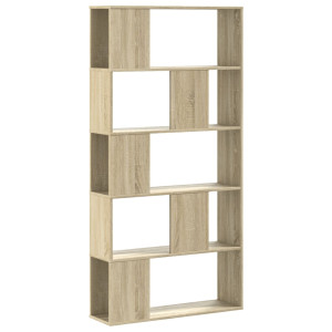 Librería de 5 niveles madera roble Sonoma 80.5x23.5x162.5 cm H