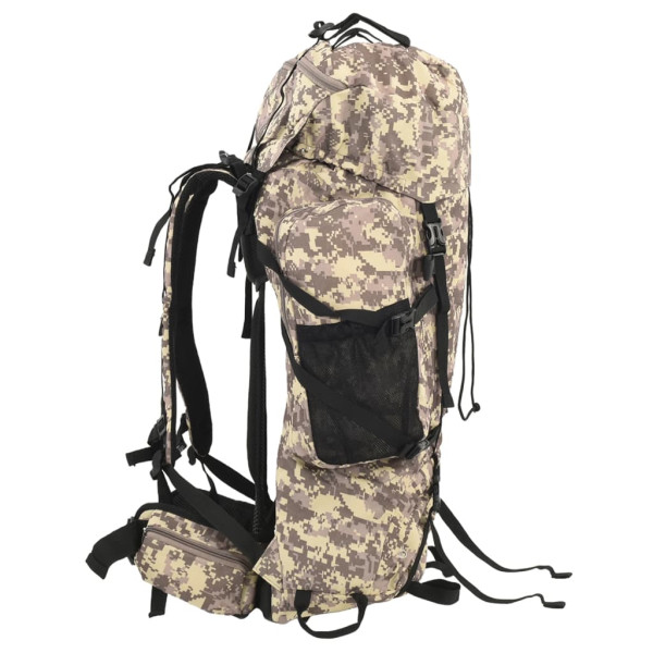 Mochila de senderismo tela oxford marrón camuflaje 60 l M 2