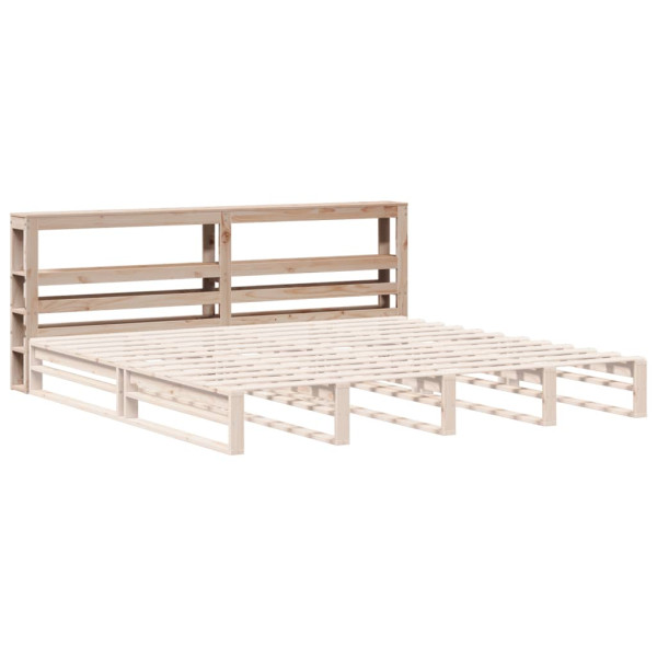 Cabecero de cama con estantes madera maciza de pino 200 cm M 4