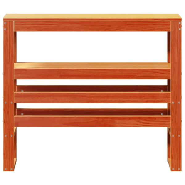 Cabecero de cama con estantes madera maciza pino marrón 90 cm M 3