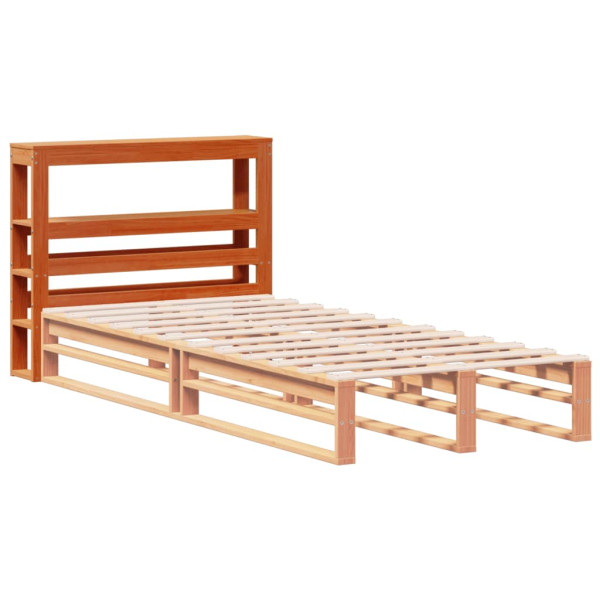 Cabecero de cama con estantes madera maciza pino marrón 90 cm M 4