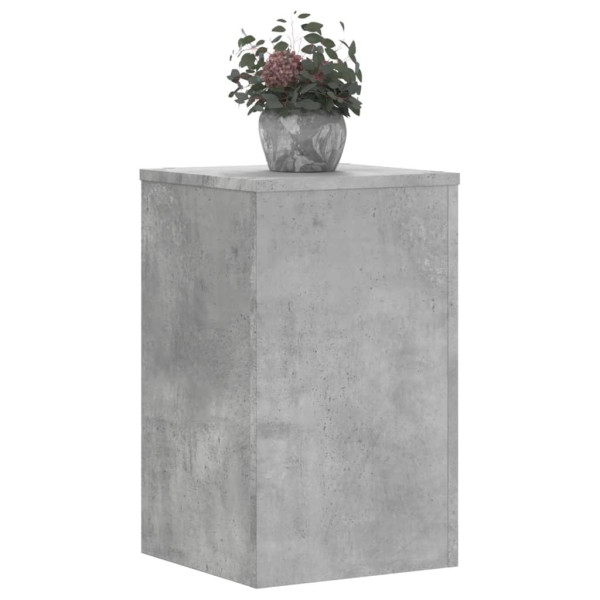 Soportes de plantas 2 uds madera gris hormigón 30x30x50 cm M 3