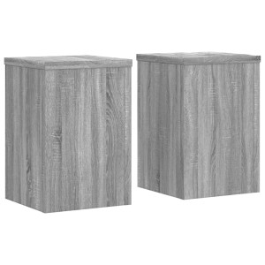 Soportes de plantas 2 uds madera gris Sonoma 25x25x35 cm H