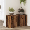 Soportes de plantas 2 uds madera roble envejecido 25x25x35 cm 1