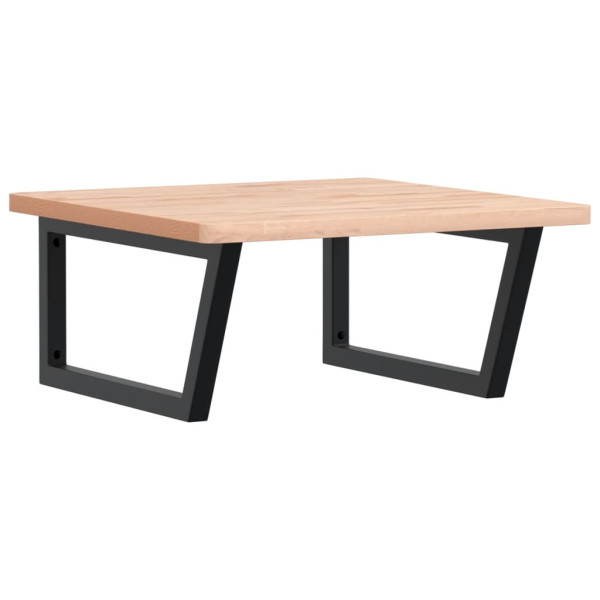 Estante de lavabo de pared de acero y madera maciza de haya M 2