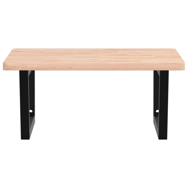 Estante de lavabo de pared de acero y madera maciza de haya M 4