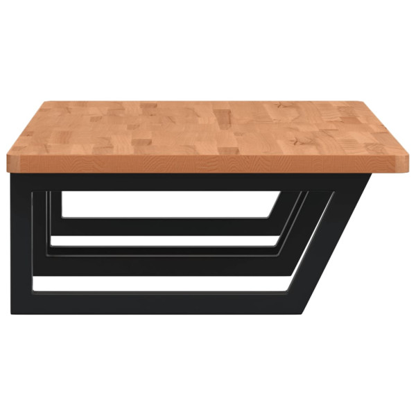 Estante de lavabo de pared de acero y madera maciza de haya M 5