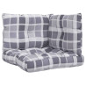 Cojines para palets 3 unidades tela a cuadros gris 2