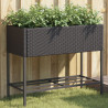 Jardins com prateleira 2 rattan sintético preto 90x40x75 cm 1