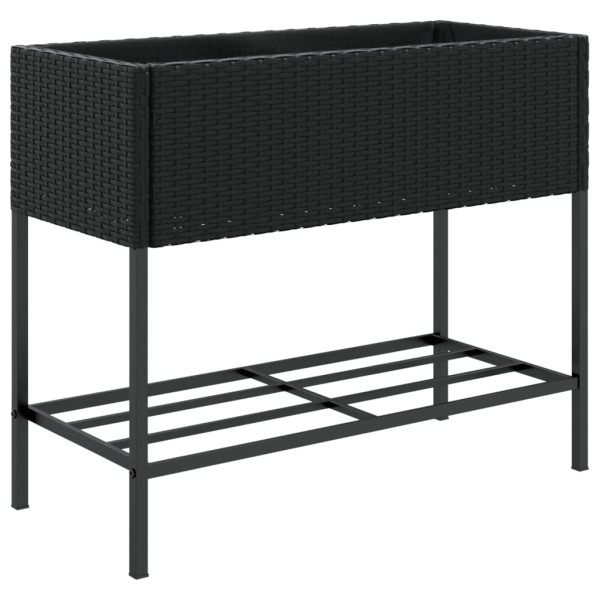 Jardins com prateleira 2 rattan sintético preto 90x40x75 cm M 5