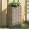 Vaso/floreira de jardim 2 pcs 30x30x60 cm vime PE cinzento 1