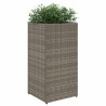 Vaso/floreira de jardim 2 pcs 30x30x60 cm vime PE cinzento 4