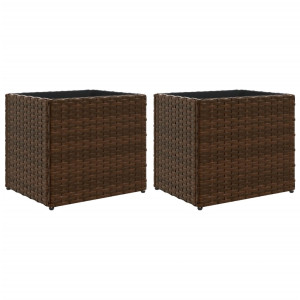 Jardins 2 unidades marrom sintético rattan 36x30x32 cm H