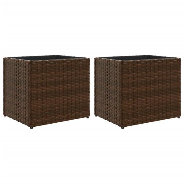 Jardins 2 unidades marrom sintético rattan 36x30x32 cm M 2