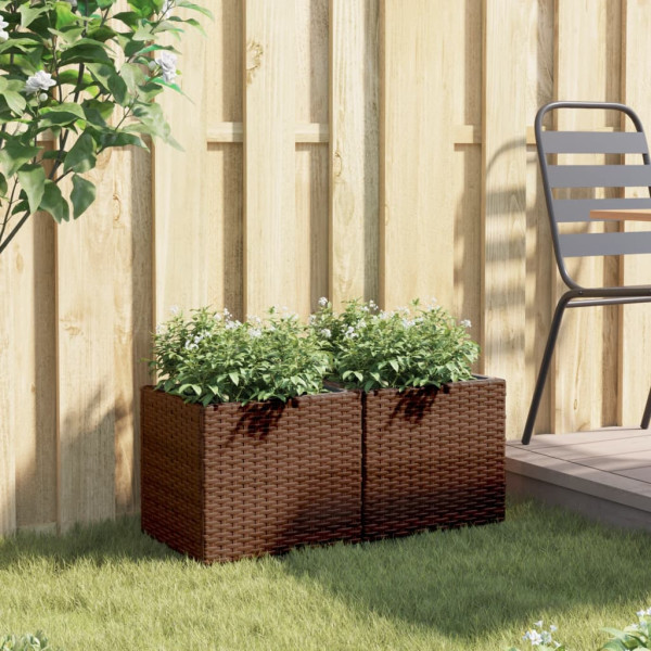 Jardins 2 unidades marrom sintético rattan 36x30x32 cm M 3