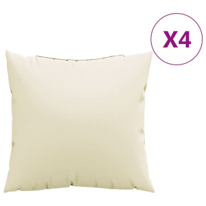 Almofadas de sofá 4 pcs 60x60 cm tecido cor creme H