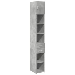 Armario estrecho madera ingeniería gris hormigón 30x42.5x225 cm H