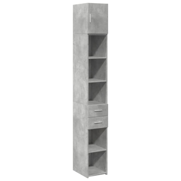 Armario estrecho madera ingeniería gris hormigón 30x42.5x225 cm M 2