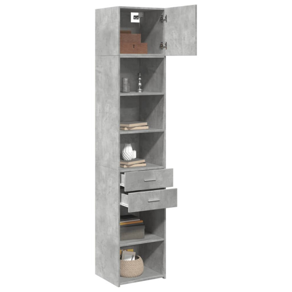Armario estrecho madera ingeniería gris hormigón 45x42.5x225 cm M 3