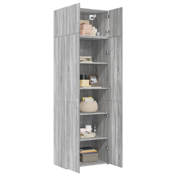 Armario de madera ingeniería gris Sonoma 70x42.5x225 cm M 3