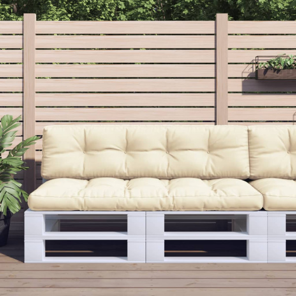 Cojines para sofá de palets 2 unidades tela crema D