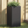 Vaso/floreira de jardim 2 pcs 30x30x60 cm vime PE preto 1