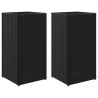 Vaso/floreira de jardim 2 pcs 30x30x60 cm vime PE preto 2