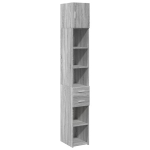 Armario estrecho madera ingeniería gris Sonoma 30x42.5x225 cm H