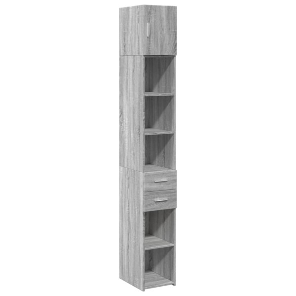 Armario estrecho madera ingeniería gris Sonoma 30x42.5x225 cm M 2