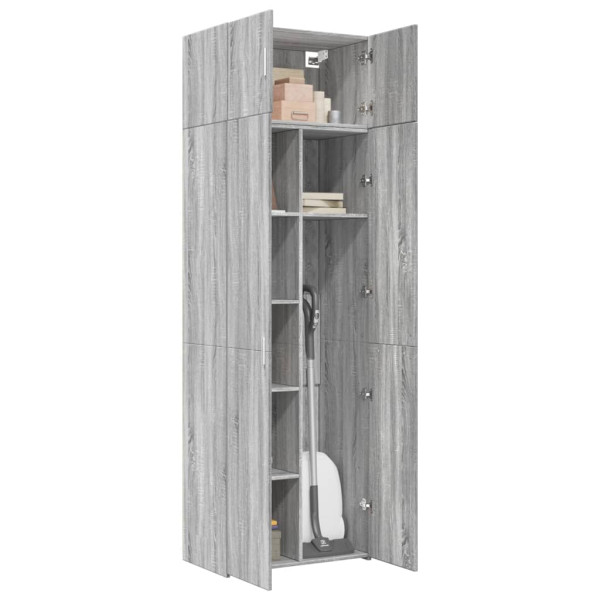 Armario de madera ingeniería gris Sonoma 70x42.5x225 cm M 3