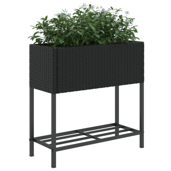 Jardins com prateleira 2 rattan sintético preto 70x28x70 cm M 4