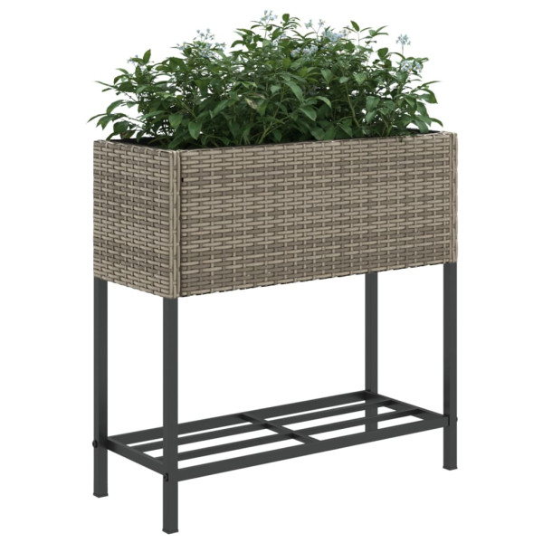 Jardinagem com prateleira 2 você sintético cinza rattan 70x28x70 cm M 4