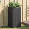 Vaso/floreira de jardim 2 pcs 40x40x80 cm vime PE preto 1
