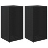 Vaso/floreira de jardim 2 pcs 40x40x80 cm vime PE preto 2