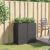 Vaso/floreira de jardim 2 pcs 40x40x80 cm vime PE preto 3