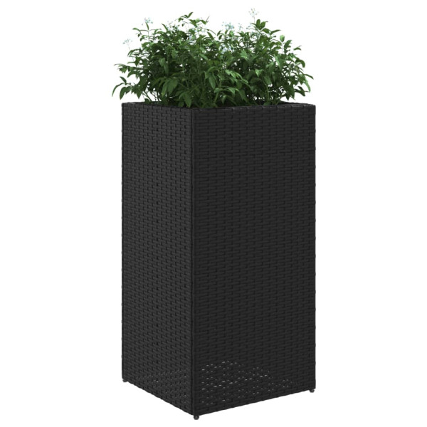 Vaso/floreira de jardim 2 pcs 40x40x80 cm vime PE preto M 4