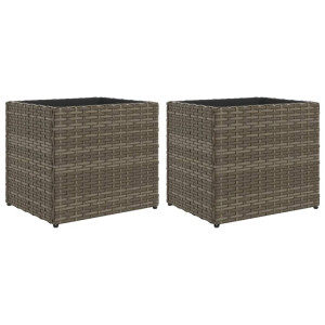 Jardins 2 unidades de rattan cinza sintético 36x30x32 cm H