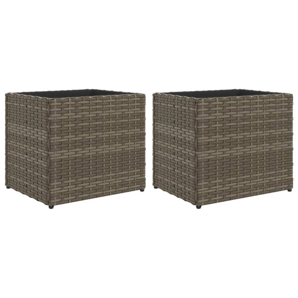 Jardins 2 unidades de rattan cinza sintético 36x30x32 cm M 2