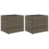 Jardins 2 unidades de rattan cinza sintético 36x30x32 cm 2