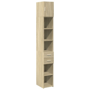 Armario estrecho madera ingeniería roble Sonoma 30x42.5x225 cm H