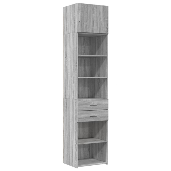 Armario estrecho madera ingeniería gris Sonoma 50x42.5x225 cm M 2