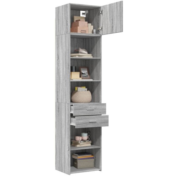 Armario estrecho madera ingeniería gris Sonoma 50x42.5x225 cm M 3