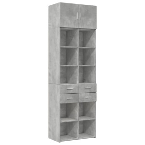 Armario de madera de ingeniería gris hormigón 70x42.5x225 cm H