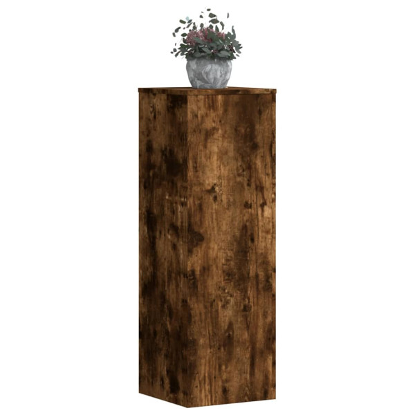 Soportes de plantas madera ingeniería roble ahumado 33x33x100cm M 3