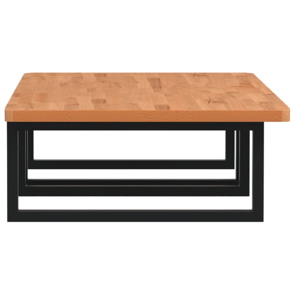 Estante de lavabo de pared de acero y madera maciza de haya M 5