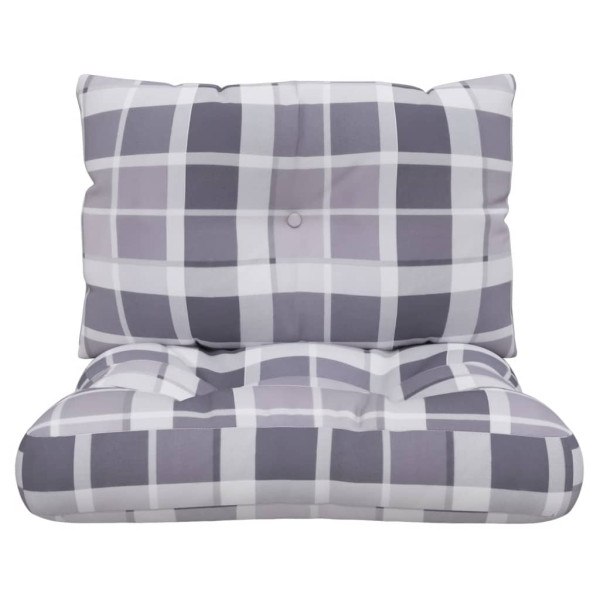 Cojines para palets 2 unidades tela a cuadros gris M 5