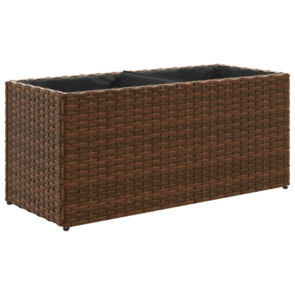 Jardins com 2 potters 2 tu rattan PE marrom 72x30x32 cm M 5