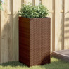 Vaso/floreira de jardim 2 pcs 40x40x80 cm vime PE castanho 1