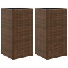 Vaso/floreira de jardim 2 pcs 40x40x80 cm vime PE castanho 2
